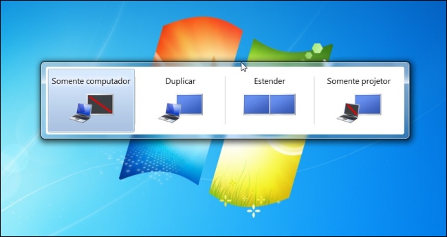 Op��es de proje��o.