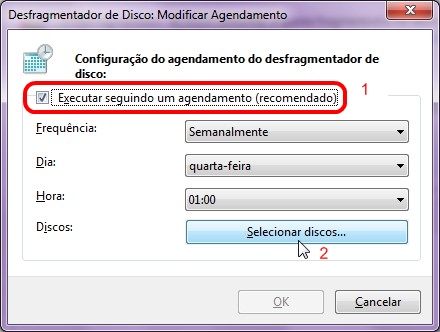 Programe um hor�rio para realizar a desfragmenta��o.