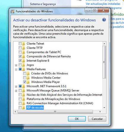 Activar ou Desactivar Funcionalidades