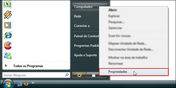 Clique no Menu e selecione a op��o.